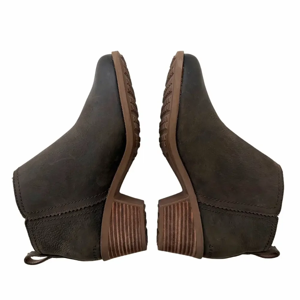 Teva Anaya Waterproof Dark Brown Leather Size 7.5 Ankle Booties NEW